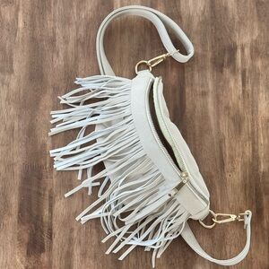 Vegan Suede Fringe Crossbody Bag